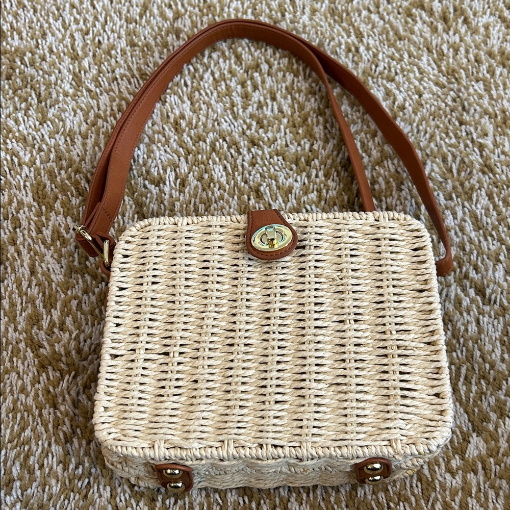 Bueno Cream Woven Handbag